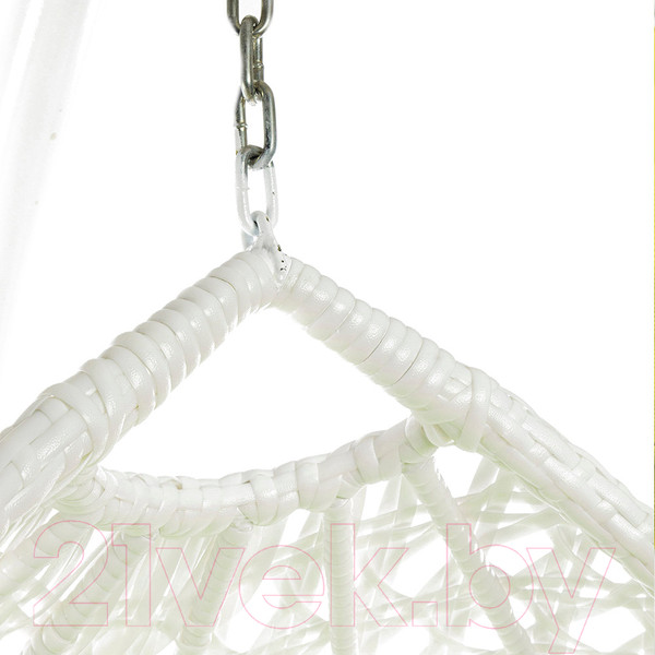 Изображение товара Кресло подвесное M-Group Капля Люкс / 11030110 (белый ротанг/синяя подушка)