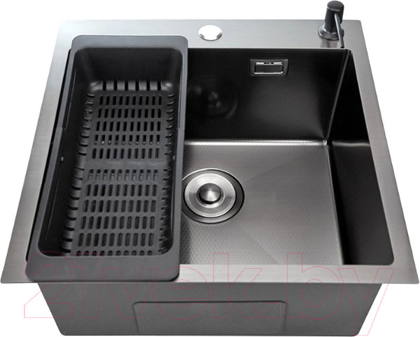 Изображение товара Мойка кухонная STELLAR S5050NB-D (нано черный)