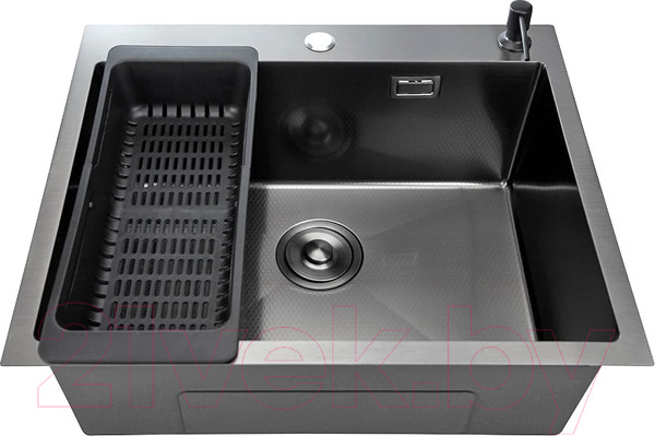 Изображение товара Мойка кухонная STELLAR S6050NB-D (нано черный)
