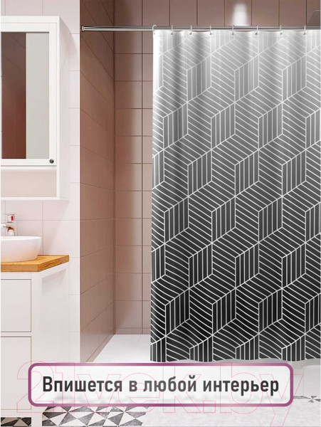 Изображение товара Шторка-занавеска для ванны FORA Delicate Black FOR-PH-DLB