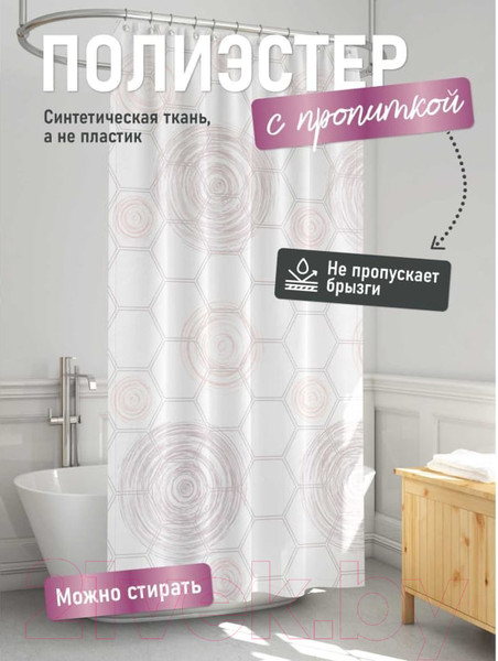 Изображение товара Шторка-занавеска для ванны FORA Soft FOR-PH-SFT