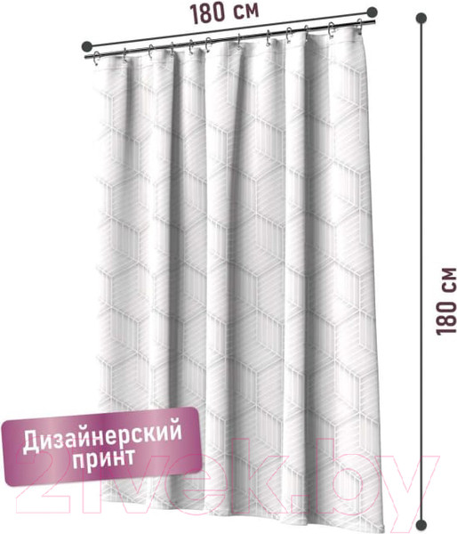 Изображение товара Шторка-занавеска для ванны FORA Delicate White FOR-PH-DLW