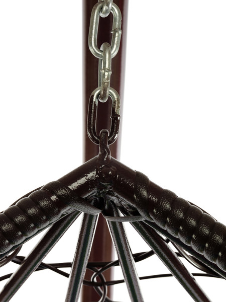 Изображение товара Кресло подвесное M-Group Капля / 11020202 (коричневый ротанг/бордовая подушка)