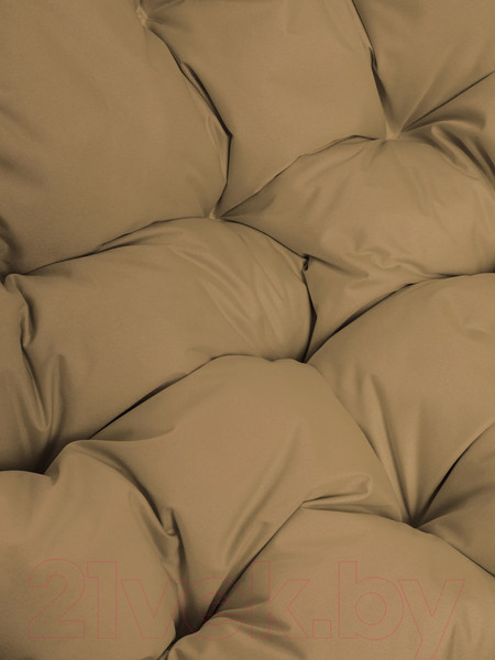 Изображение товара Кресло садовое M-Group Кокос на подставке / 11590101 (белый ротанг/бежевая подушка)