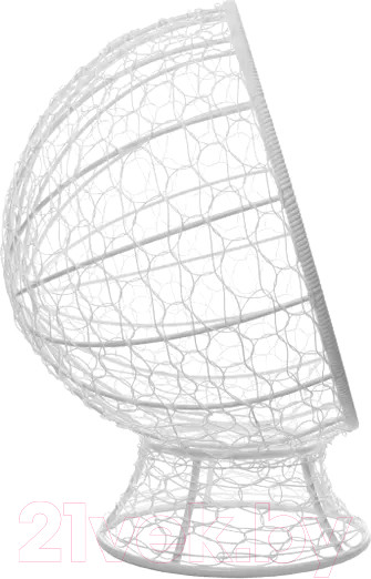 Изображение товара Кресло садовое M-Group Кокос на подставке / 11590106 (белый ротанг/красная подушка)