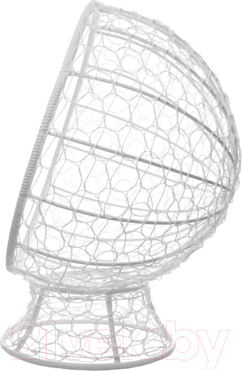 Изображение товара Кресло садовое M-Group Кокос на подставке / 11590106 (белый ротанг/красная подушка)