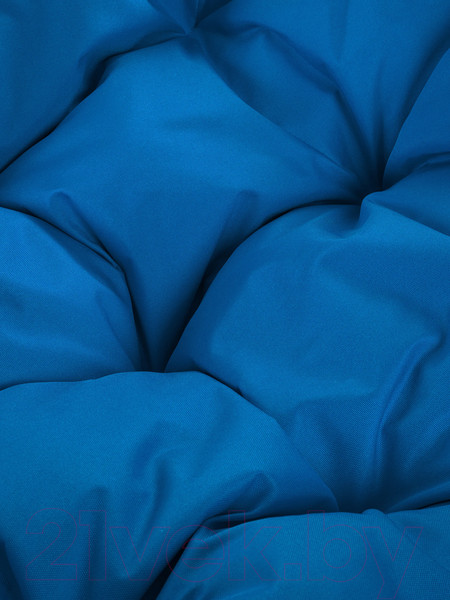 Изображение товара Кресло садовое M-Group Кокос на подставке / 11590110 (белый ротанг/синяя подушка)