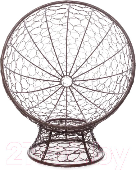 Изображение товара Кресло садовое M-Group Кокос на подставке / 11590208 (коричневый ротанг/розовая подушка)