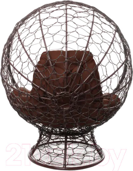 Изображение товара Кресло садовое M-Group Кокос на подставке / 11590205 (коричневый ротанг/коричневая подушка)