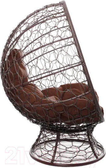 Изображение товара Кресло садовое M-Group Кокос на подставке / 11590205 (коричневый ротанг/коричневая подушка)