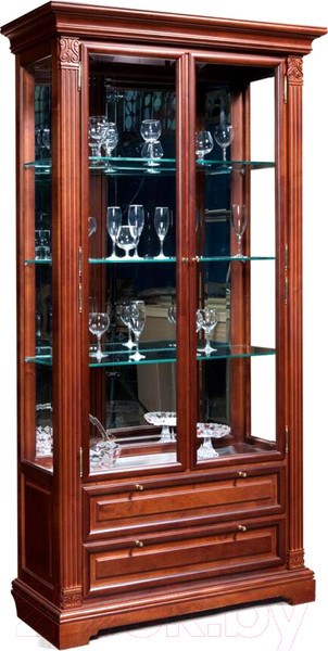 Изображение товара Шкаф с витриной Гомельдрев ГМ 5907 Береза (мокко)