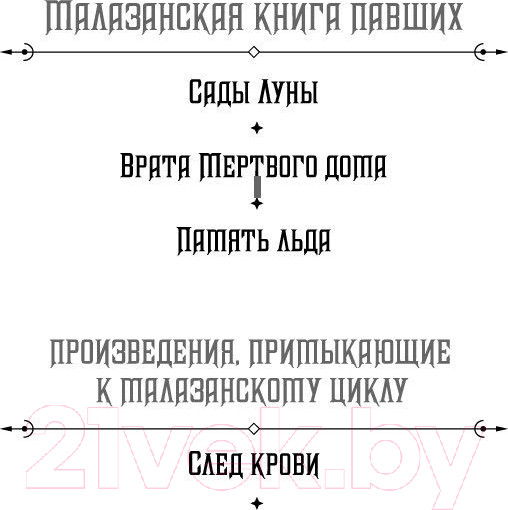 Изображение товара Книга Азбука Малазанская книга павших. Книга 3. Память льда (Эриксон С.)