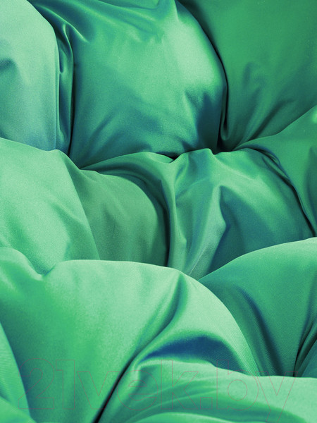 Изображение товара Кресло садовое M-Group Кокос на подставке / 11590204 (коричневый ротанг/зеленая подушка)