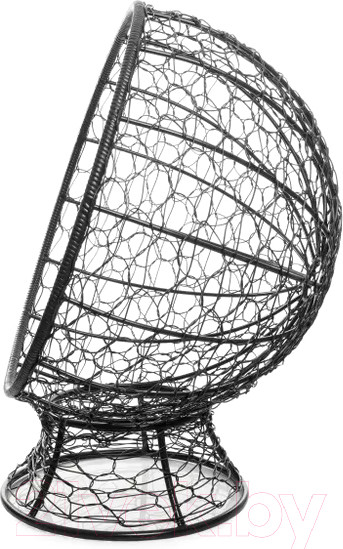 Изображение товара Кресло садовое M-Group Кокос на подставке / 11590408 (черный ротанг/розовая подушка)