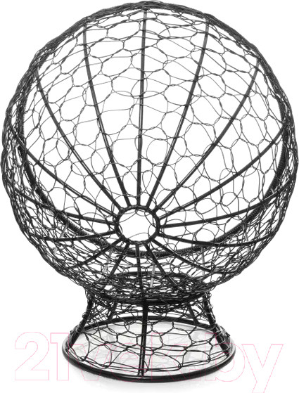 Изображение товара Кресло садовое M-Group Кокос на подставке / 11590408 (черный ротанг/розовая подушка)