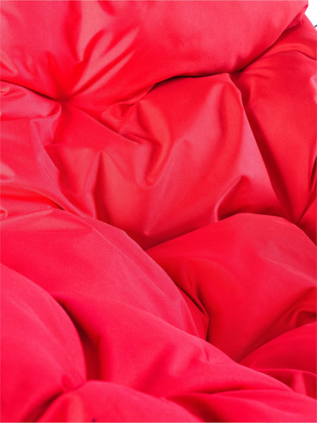 Изображение товара Кресло садовое M-Group Кокос на подставке / 11590406 (черный ротанг/красная подушка)