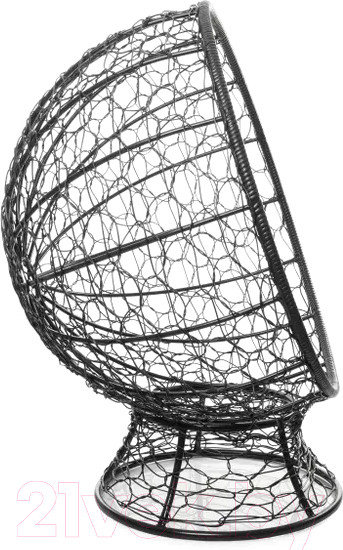 Изображение товара Кресло садовое M-Group Кокос на подставке / 11590406 (черный ротанг/красная подушка)