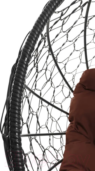 Изображение товара Кресло садовое M-Group Кокос на подставке / 11590405 (черный ротанг/коричневая подушка)