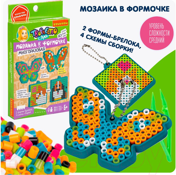 Изображение товара Развивающая игра Bondibon Мозаика с формами. Кошка, собака, бабочки / ВВ5787