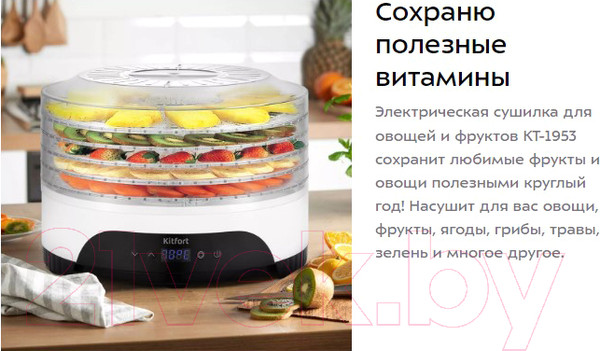 Изображение товара Сушилка для овощей и фруктов Kitfort KT-1953