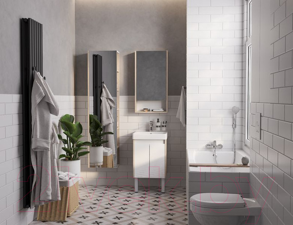 Изображение товара Тумба с умывальником Акватон Сканди Doors 45 1A2787K0SDB20 (белый/дуб верона)