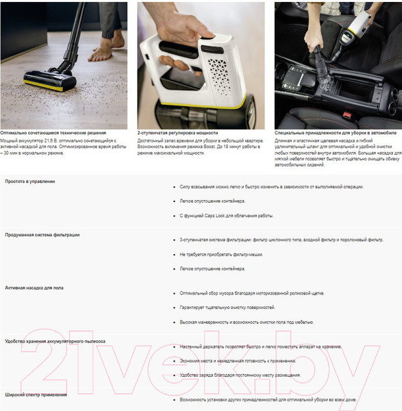 Изображение товара Вертикальный пылесос Karcher VC 4 Cordless Car (1.198-632.0)