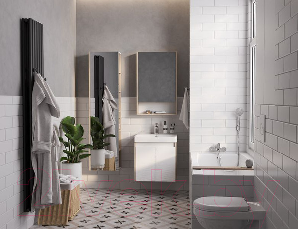 Изображение товара Тумба с умывальником Акватон Сканди Doors 55 1A2788K0SDB20 (белый/дуб верона)