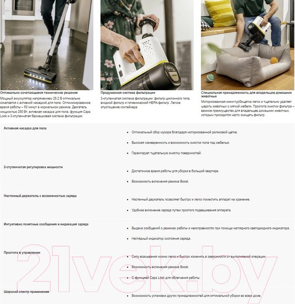 Изображение товара Вертикальный пылесос Karcher VC 6 Cordless Pet (1.198-673.0)
