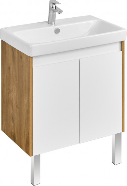 Изображение товара Тумба под умывальник Акватон Сканди Doors 70 / 1A278901SDZ90 (белый/дуб рустикальный)