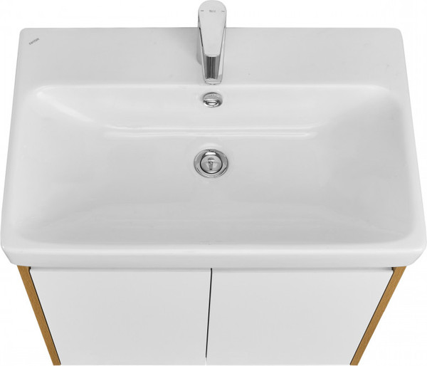 Изображение товара Тумба под умывальник Акватон Сканди Doors 70 / 1A278901SDZ90 (белый/дуб рустикальный)