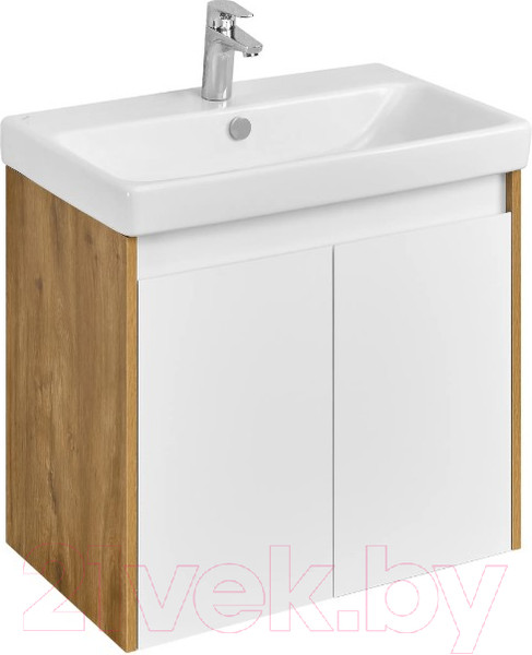 Изображение товара Тумба под умывальник Акватон Сканди Doors 70 / 1A278901SDZ90 (белый/дуб рустикальный)