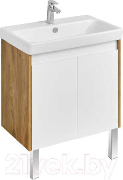Изображение товара Тумба под умывальник Акватон Сканди Doors 70 / 1A278901SDZ90 (белый/дуб рустикальный)