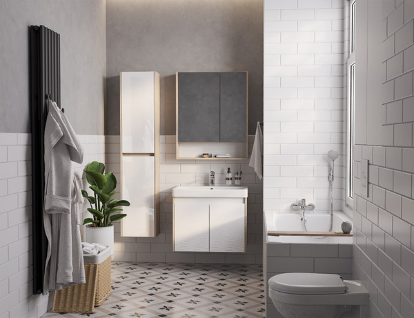 Изображение товара Тумба под умывальник Акватон Сканди Doors 70 / 1A278901SDB20 (белый/дуб верона)