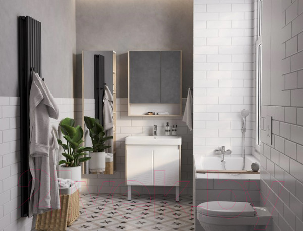 Изображение товара Тумба под умывальник Акватон Сканди Doors 70 / 1A278901SDB20 (белый/дуб верона)