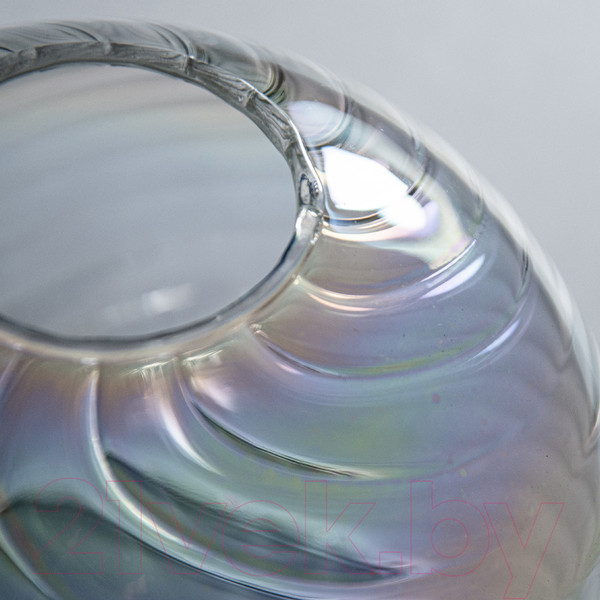 Изображение товара Плафон Элетех Полусфера 34-228-ф130/в42 (рифленый косой/перламутровый)