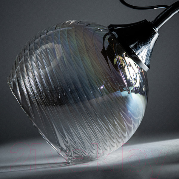 Изображение товара Плафон Элетех Полусфера 34-228-ф130/в42 (рифленый косой/перламутровый)