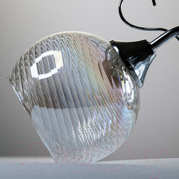 Изображение товара Плафон Элетех Полусфера 34-228-ф130/в42 (рифленый косой/перламутровый)