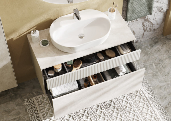 Изображение товара Тумба под умывальник Акватон Марбл Слэйт 100 / 1A276301MH4C0 (белый)