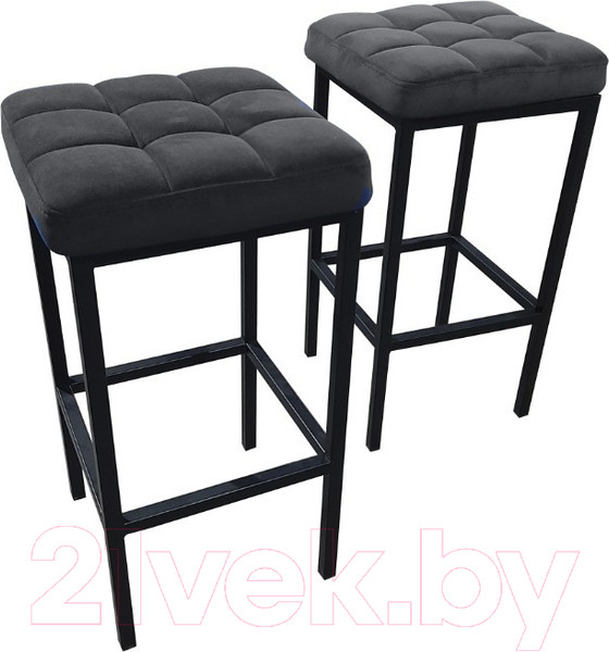 Изображение товара Табурет барный Древпром Камелот ДП2-07 полубарный (черный матовый/катания графит)
