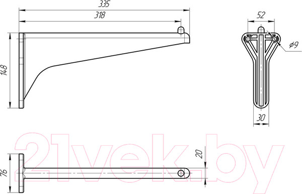 Изображение товара Кронштейн для умывальника ИнкоЭр 32см (пара)