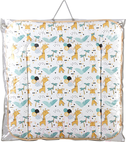 Изображение товара Пеленальный матрас Polini Kids Жирафик на комод 65x65 / 0002728
