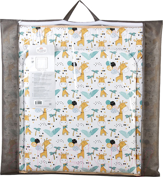 Изображение товара Пеленальный матрас Polini Kids Жирафик на комод 77x72 / 0002729