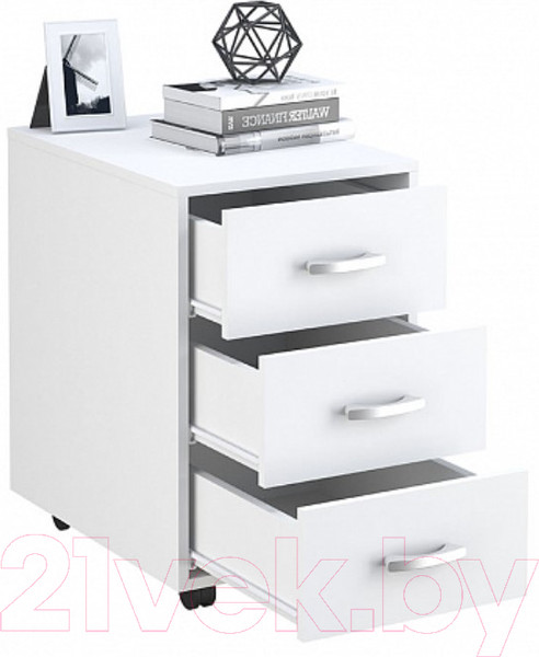 Изображение товара Тумба Polini Kids Mirum с ящиками на колесах 40x55 / 0002740.9 (белый)