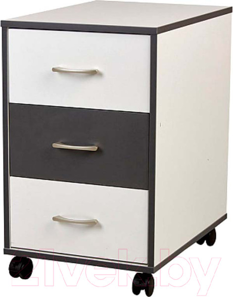 Изображение товара Тумба Polini Kids Mirum с ящиками на колесах 40x55 / 0002740.166 (белый/графит)