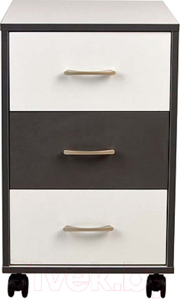 Изображение товара Тумба Polini Kids Mirum с ящиками на колесах 40x55 / 0002740.166 (белый/графит)