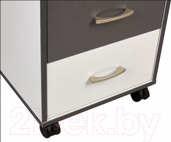 Изображение товара Тумба Polini Kids Mirum с ящиками на колесах 40x55 / 0002740.166 (белый/графит)