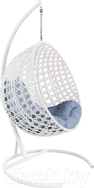 Изображение товара Кресло подвесное M-Group Круг Люкс / 11060109 (белый ротанг/серая подушка)