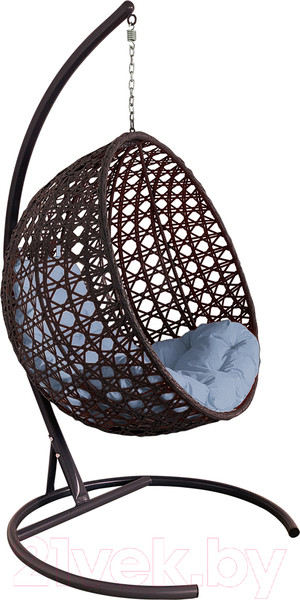 Изображение товара Кресло подвесное M-Group Круг Люкс / 11060209 (коричневый ротанг/серая подушка)