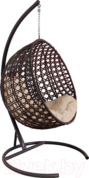 Изображение товара Кресло подвесное M-Group Круг Люкс / 11060201 (коричневый ротанг/бежевая подушка)