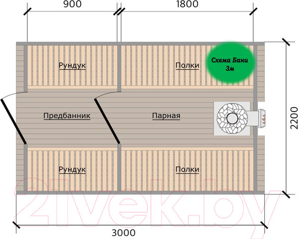Изображение товара Баня квадро-бочка КомфортПром Квадро / 10331335 (3м)
